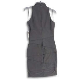 NWT Womens Black Sleeveless Back Zip Tiered Ruffle Sheath Dress Size Size 8 alternative image