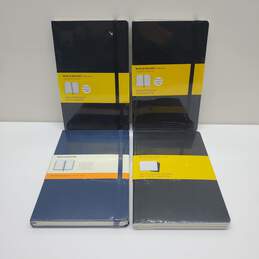 Lot of 4 Moleskine Notebooks - Squared Grid & Ruled - Sealed NEW