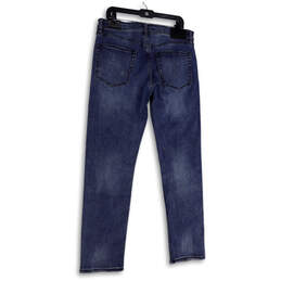 NWT Womens Blue Denim Medium Wash Stretch Pockets Straight Jeans Size 35/32 alternative image