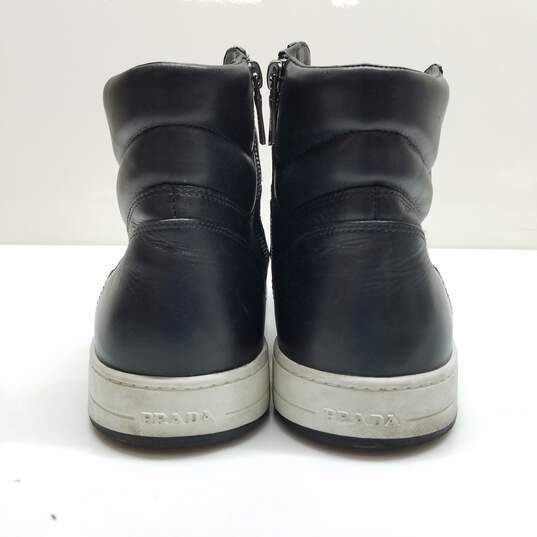 AUTHENTICATED MENS PRADA LEATHER HIGH TOP SNEAKERS SIZE 10 image number 5