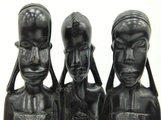 African Tribal Warrior Men And Women Hand Carved Statue Figures Made In Kenya image number 12