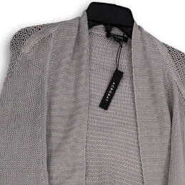 NWT Womens Gray Knitted Pockets Open Front Casual Cardigan Sweater Sz XS/S