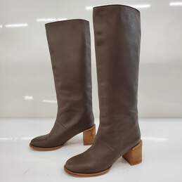 See by Chloe Brown Leather Knee High Boots Women's Size 8.5 AUTHENTICATED