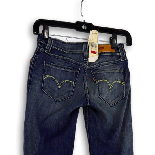 NWT Womens Blue Medium Wash Pockets Bold Curve Denim Bootcut Jeans Size 1M image number 4