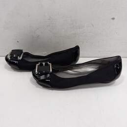 Bandolino Women's Black Slip-On Fabric Silver Buckle Toe Shoes Size 7M alternative image