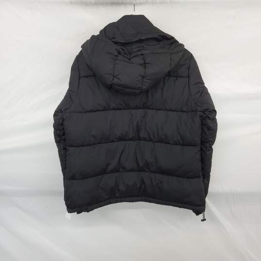 Steve Madden Black Hooded Full Zip Puffer Jacket WM Size L NWT image number 2