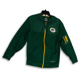 Womens Green Long Sleeve Green Bay Packers Pockets Full-Zip Hoodie Size S