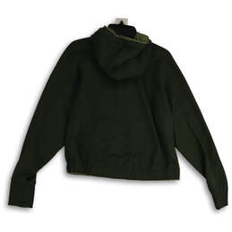 Womens Green Long Sleeve Kangaroo Pocket 1/4 Zip Pullover Hoodie Size S alternative image