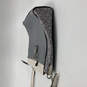 Womens Gray Leather Signature Key Lock Adjustable Strap Crossbody Bag Purse image number 5