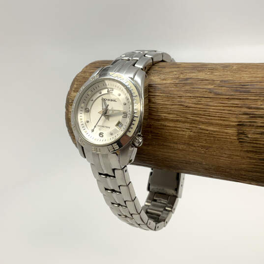 Designer Fossil Silver-Tone Stainless Steel Quartz Round Analog Wristwatch image number 1
