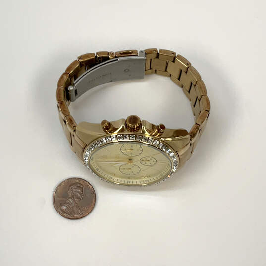 Designer Fossil BQ1775 Gold-Tone Rhinestone Stainless Steel Wristwatch image number 2