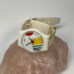 Designer Swatch Swiss White Round Dial Adjustable Strap Analog Wristwatch