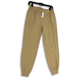 NWT Womens Tan Elastic Waist Pockets Pull-On Activewear Jogger Pants Sz XS