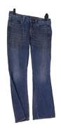 Womens Blue Denim Medium Wash 5 Pocket Design Stretch Bootcut Jeans Size 28/33 image number 1