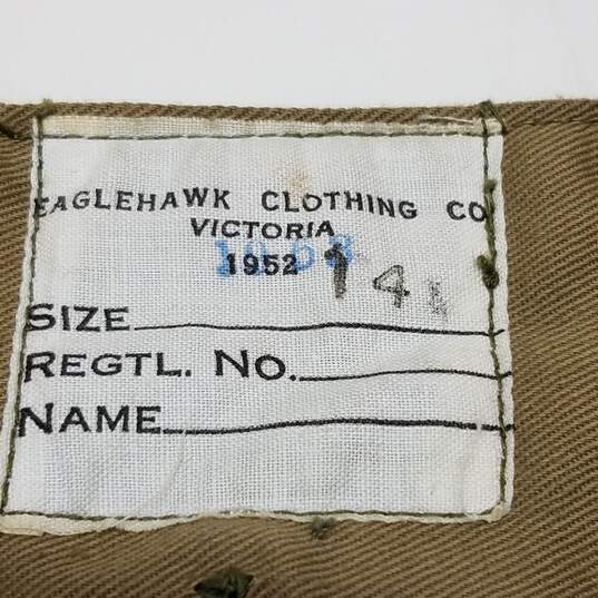 Eaglehawk Clothing Co. Aust. Wool Cargo Pants Green Khaki Size 34 image number 3