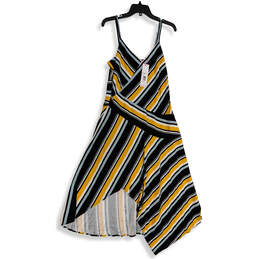 NWT Womens Multicolor Striped Sleeveless Asymmetric Hem A-Line Dress Size 6