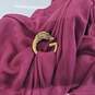 Gucci Wine Red Logo Belt Rayon/Polyester Long Sleeve Dress Women's Size S - AUTHENTICATED image number 4