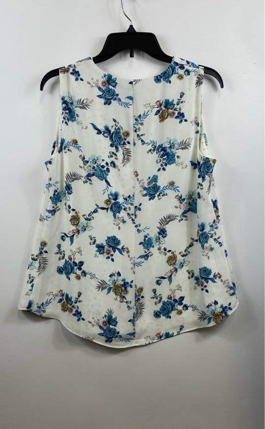 White House Black Market White Floral Top - Size 8 image number 2