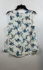 White House Black Market White Floral Top - Size 8 image number 2