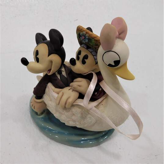 Vintage Disney Mickey & Minnie Swan Boat Ceramic Figurine Ornament image number 2