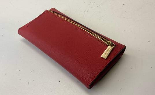 Michael Kors Saffiano Leather Trifold Wallet Red image number 5