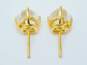 14K Gold Cubic Zirconia Triangle & White Pearl Post Earrings Variety 2.8g image number 4