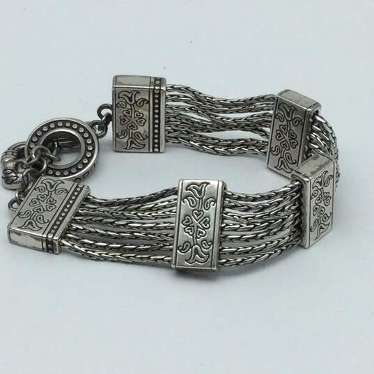 Brighton Silver Tone 7 Strand with Spacer Decorative Beads Bracelet 44.5g image number 2