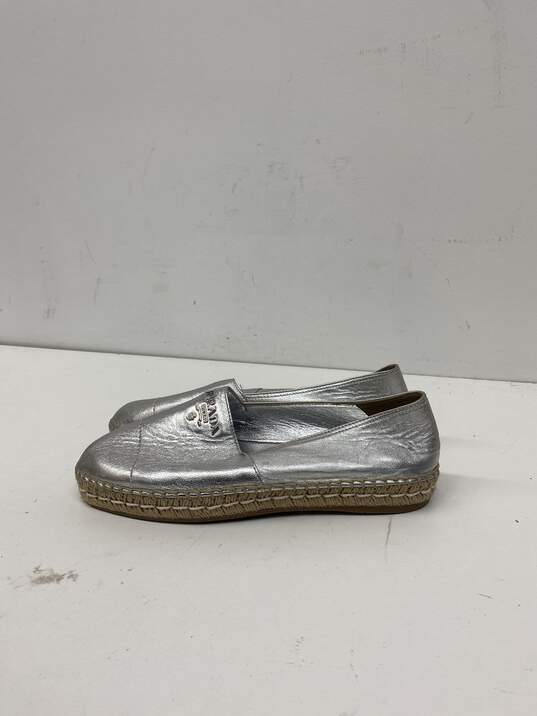 Prada Silver Slip-On Casual Shoe Women 9 image number 3