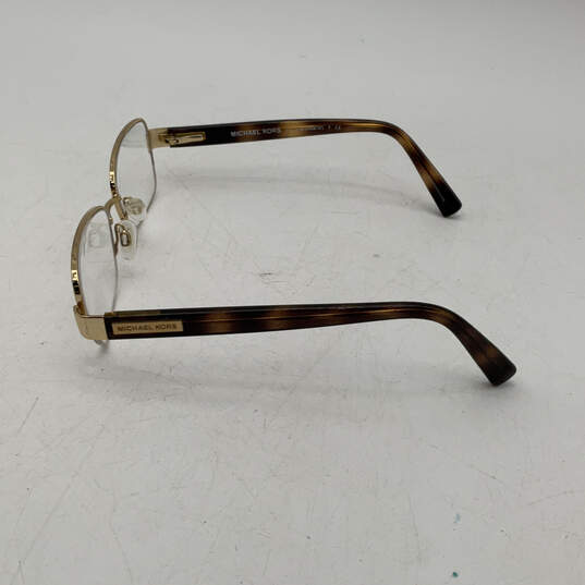 Womens Gold Brown Mitzi IV MK-7008 Half-Rim Rectangular Eyeglasses Frame image number 4
