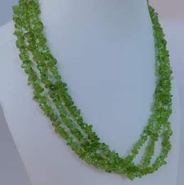 Artisan 925 Peridot Chips White Pearls & Granulated Beaded Multi Strand & Layering Necklaces Variety 124.7g alternative image