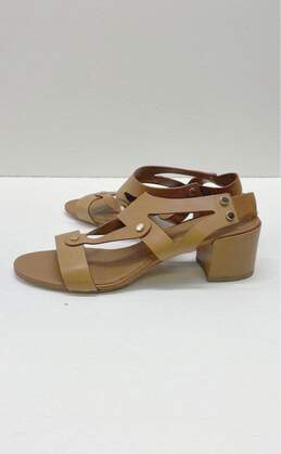 Tod's Leather T Strap Cut Out Slingback Sandals Tan 10 alternative image