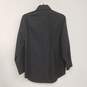 Mens Black Cotton Pinstriped Long Sleeve Collared Button Up Shirt Size S image number 2