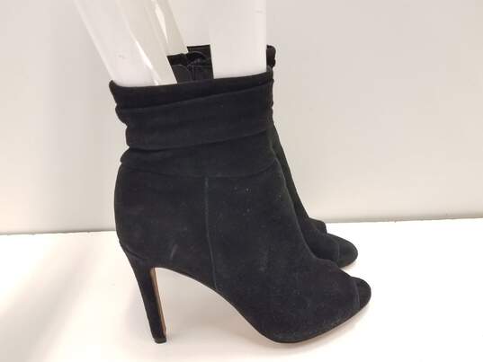 Vince Camuto Keyna Black Suede Peep Toe Ankle Zip Heel Boots Shoes Size 7.5 M image number 4