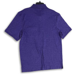 NWT Mens Navy Blue Spread Collar Short Sleeve Luxe Polo Shirt Size XL alternative image