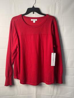 Liz Claiborne Women Red Pull Over Sweater Size 0X