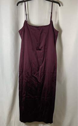 NWT Abercrombie & Fitch Womens Maroon Satin Adjustable Strap Maxi Dress Size XL