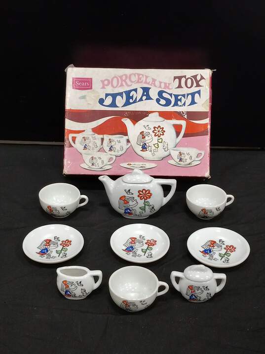 Vintage SEARS Porcelain Toy Tea  Set  IOB image number 1
