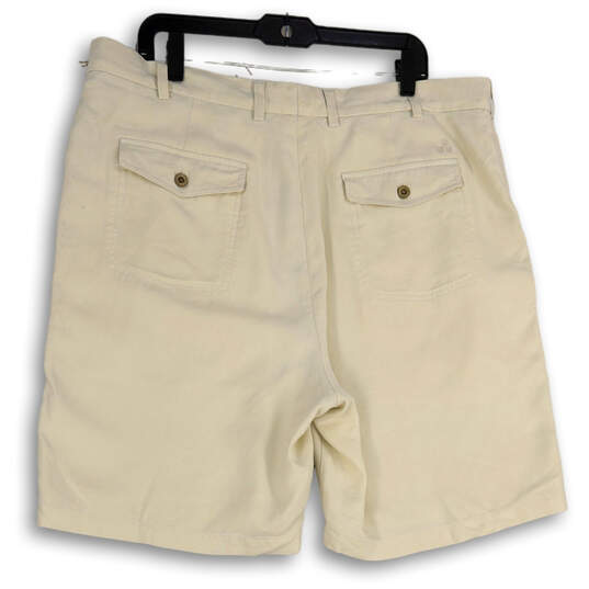 NWT Mens Ivory Flat Front Slash Pocket Chino Shorts Size 40 image number 2