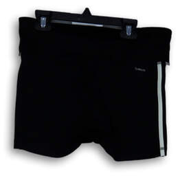 Womens Black 3 Stripes High Elastic Waist Pull-On Athletic Shorts Size M alternative image