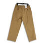 NWT Mens Tan Pleated Slash Pocket Regular Fit Cropped Pants Size XL image number 2