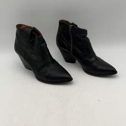 Frye Womens Reina Black Leather Short High Heel Boots Booties Size 8.5M