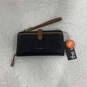 NWT Womens Black Brown Leather Inner Zipper Pocket Wristlet Wallet image number 1
