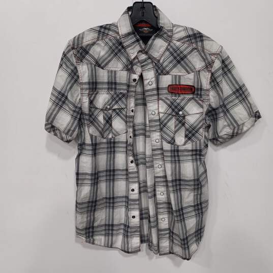 Harley-Davidson Motorclothes Men's Cotton SS Snap Up Shirt Size M image number 1
