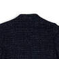 Womens Blue Tweed Long Sleeve Open Front Comfort Cropped Jacket Size XXS image number 4