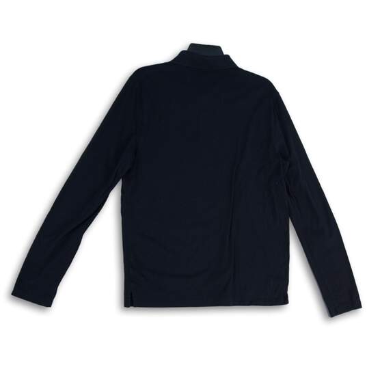 Michael Kors Mens Black Long Sleeve Spread Collar Golf Polo Shirt Size M image number 2