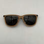 Unisex Brown Wooden Full-Rim Frame Black Lens Classic Square Sunglasses image number 1