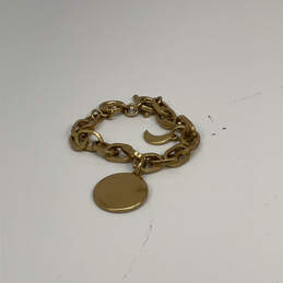 Designer J. Crew Gold-Tone Large Link Chain Toggle Charm Bracelet alternative image