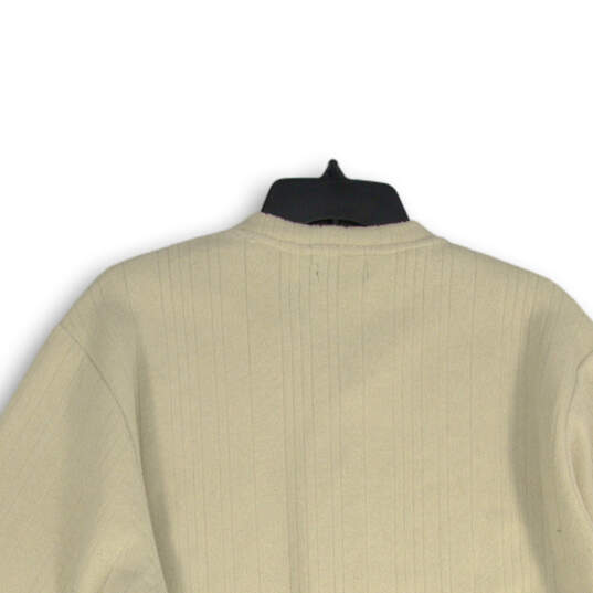 NWT Mens Beige Long Sleeve V-Neck Pullover Sweater Size Medium image number 2