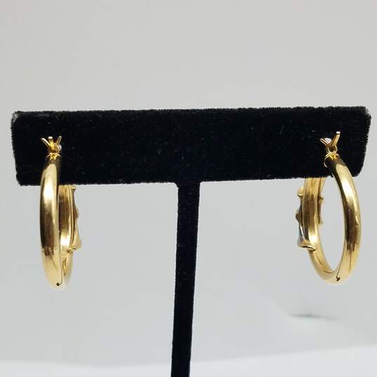 AD 14k Gold Diamond Hoop Earrings 3.7g image number 8