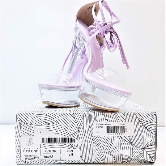 Chase + Chloe Serenity 2 Lace Up Stiletto Heels Purple 7.5 image number 1